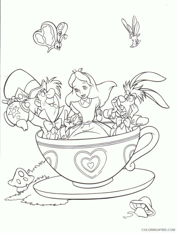 Alice in Wonderland Color Pages Printable Sheets Disney Page Lowrider Car 2021 a 3539 Coloring4free