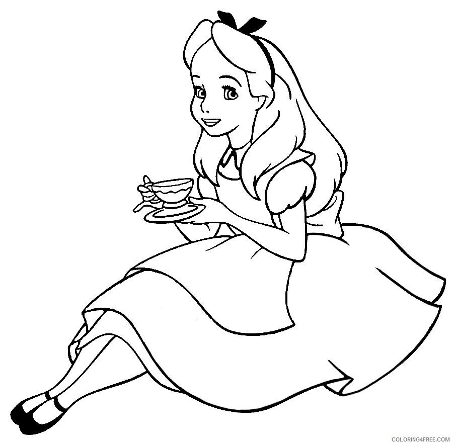 Alice in Wonderland Coloring Book Printable Sheets 2021 a 3545 Coloring4free
