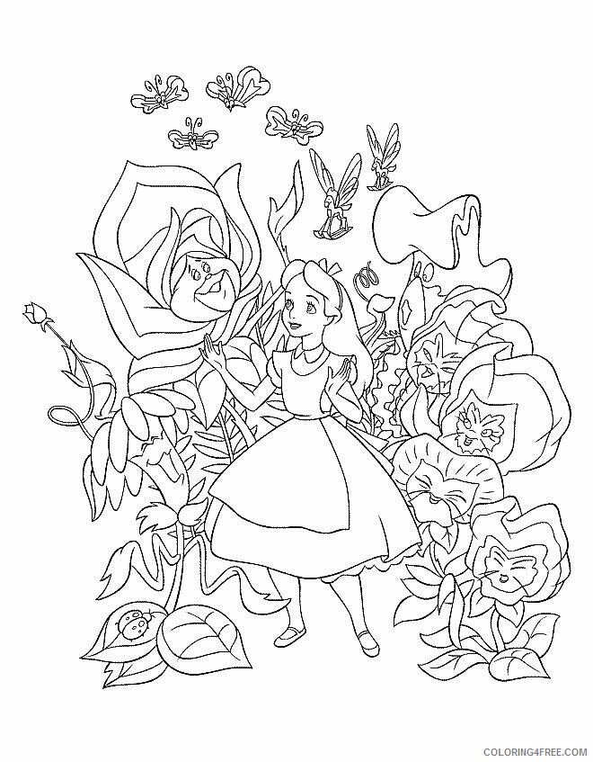 Alice in Wonderland Coloring Book Printable Sheets Alice In Wonderland Pages 2021 a 3551 Coloring4free