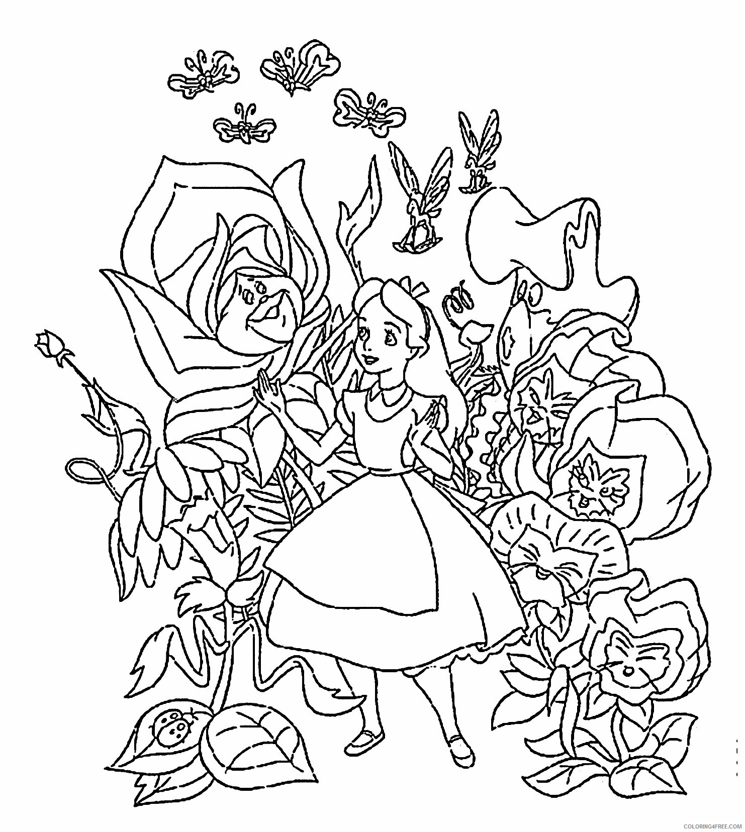Alice in Wonderland Coloring Book Printable Sheets Alice in Wonderland Pinterest 2021 a 3556 Coloring4free