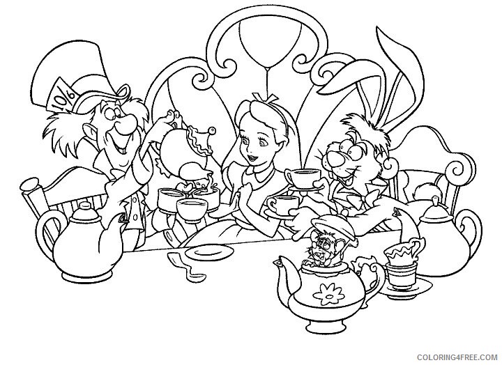 Alice in Wonderland Coloring Book Printable Sheets Alice in Wonderland pages 2021 a 3550 Coloring4free