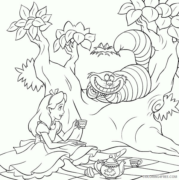 Alice in Wonderland Coloring Book Printable Sheets Books 2021 a 3564 Coloring4free