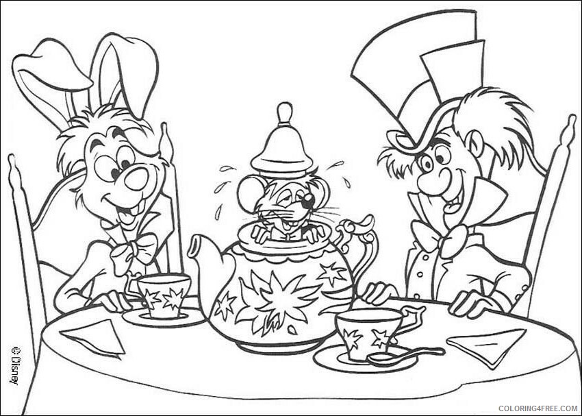 Alice in Wonderland Coloring Book Printable Sheets Disney 2021 a 3570 Coloring4free