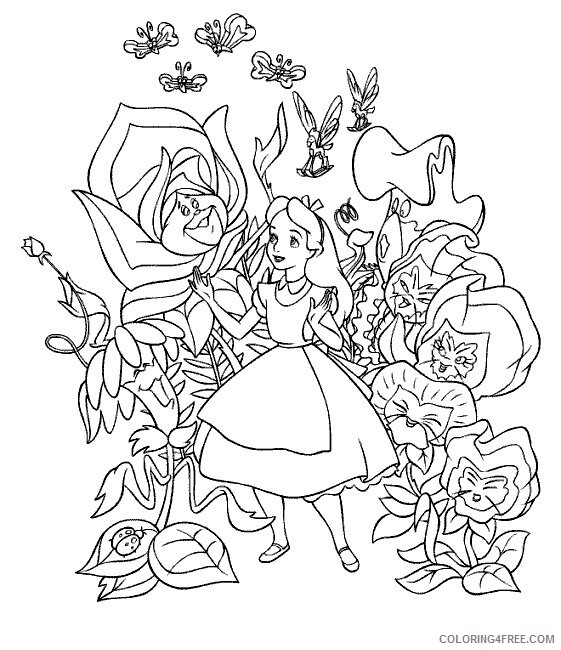 Alice in Wonderland Coloring Book Printable Sheets Disney Stationary Book 2021 a 3572 Coloring4free
