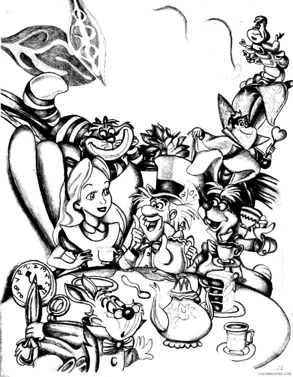 Alice in Wonderland Coloring Book Printable Sheets books 2021 a 3565 Coloring4free