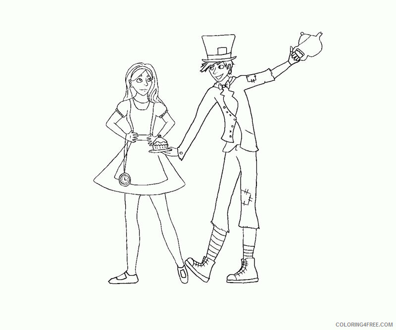 Alice in Wonderland Coloring Page Printable Sheets 2021 a 3601 Coloring4free