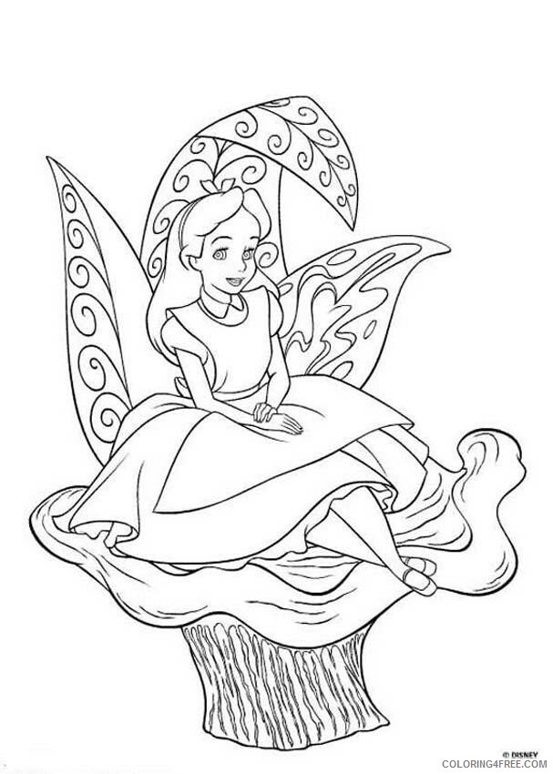 Alice in Wonderland Coloring Page Printable Sheets Alice in Wonderland pages 2021 a 3607 Coloring4free