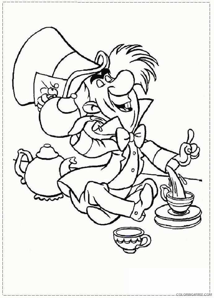 Alice in Wonderland Coloring Page Printable Sheets Alice in wonderland page 2021 a 3603 Coloring4free