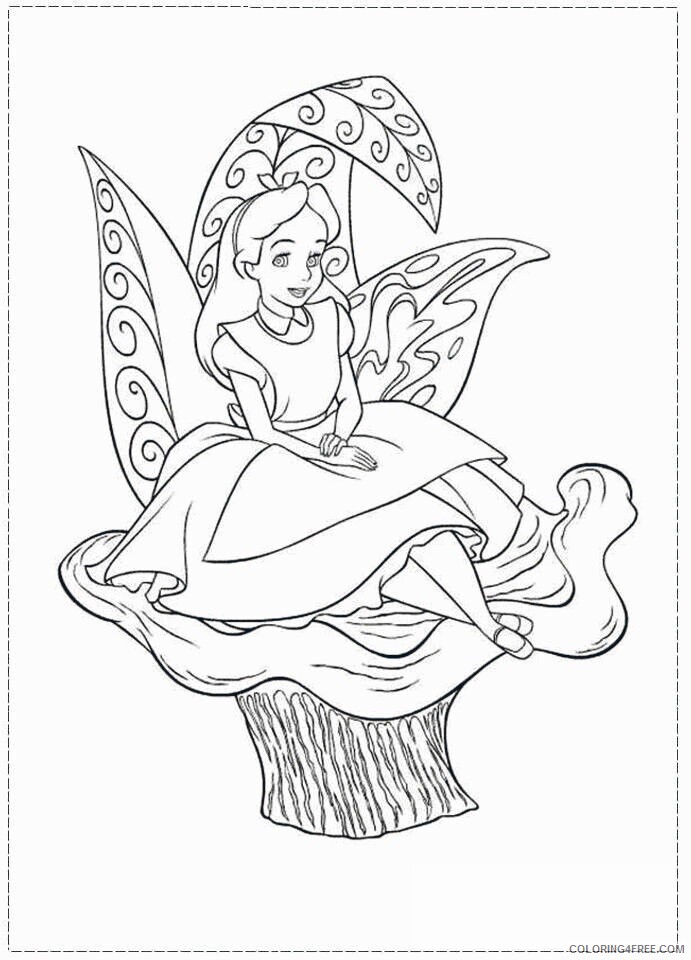 Alice in Wonderland Coloring Page Printable Sheets Alice in wonderland page 2021 a 3604 Coloring4free