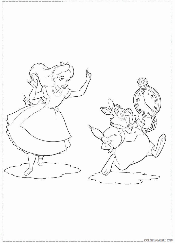 Alice in Wonderland Coloring Page Printable Sheets Mad Hatter Serving Tea in 2021 a 3628 Coloring4free
