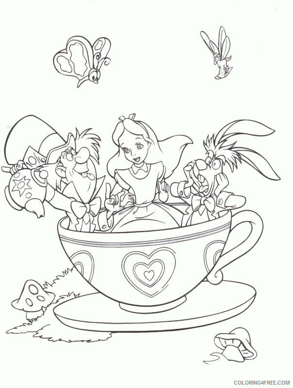 Alice in Wonderland Image Printable Sheets Alice in Wonderland Drawing 2021 a 3674 Coloring4free