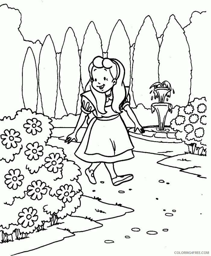 Alice in Wonderland Picture Book Printable Sheets Plays On Her Environment 2021 a 3700 Coloring4free