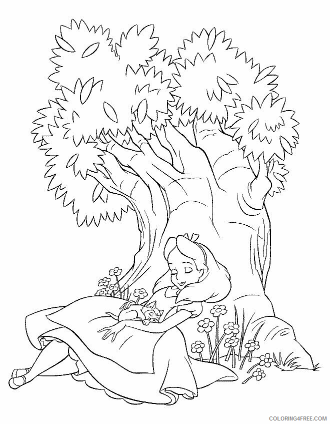 Alice in Wonderland Pictures To Color Printable Sheets Download Coloring 2021 a 3704 Coloring4free