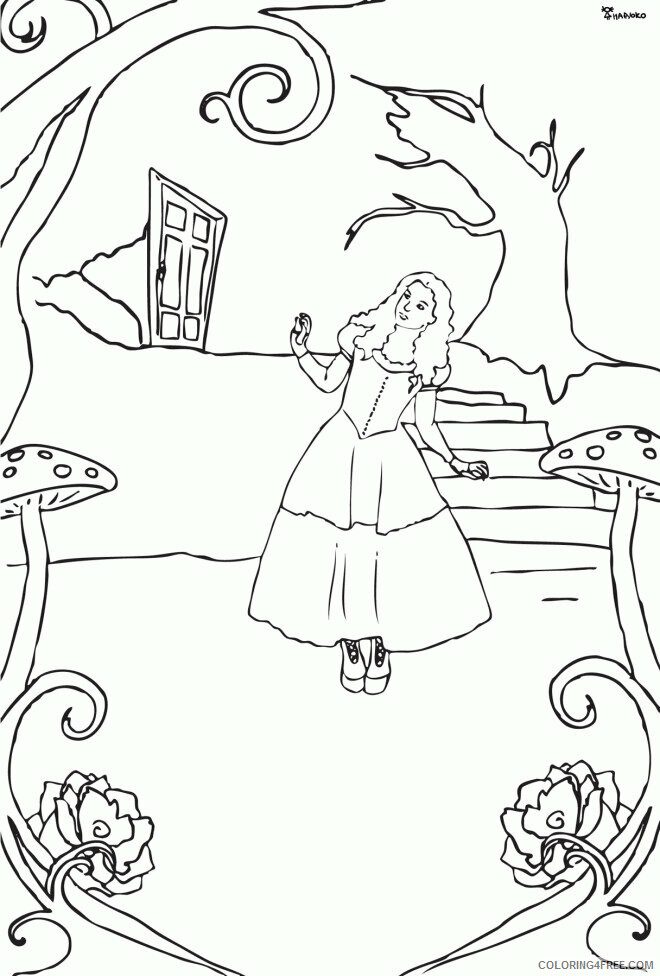Alice in Wonderland Pictures To Color Printable Sheets Pages 2021 a 3701 Coloring4free