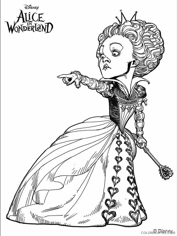Alice in Wonderland Tim Burton Coloring Pages Printable Sheets 2021 a 3515 Coloring4free