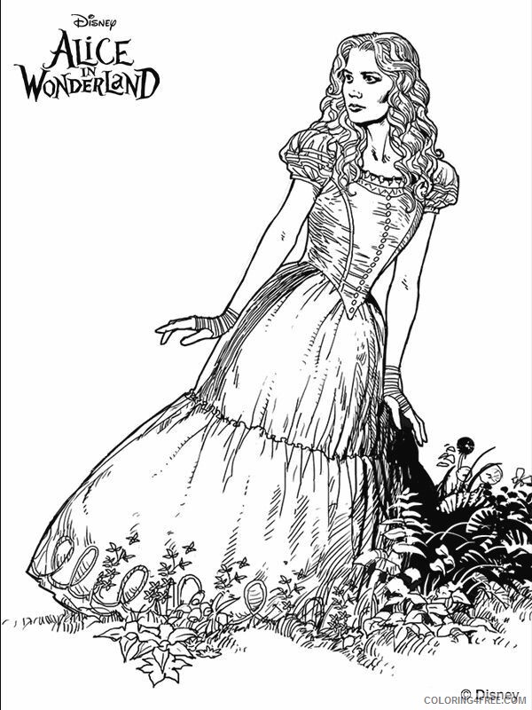 Alice in Wonderland Tim Burton Coloring Pages Printable Sheets 2021 a 3522 Coloring4free