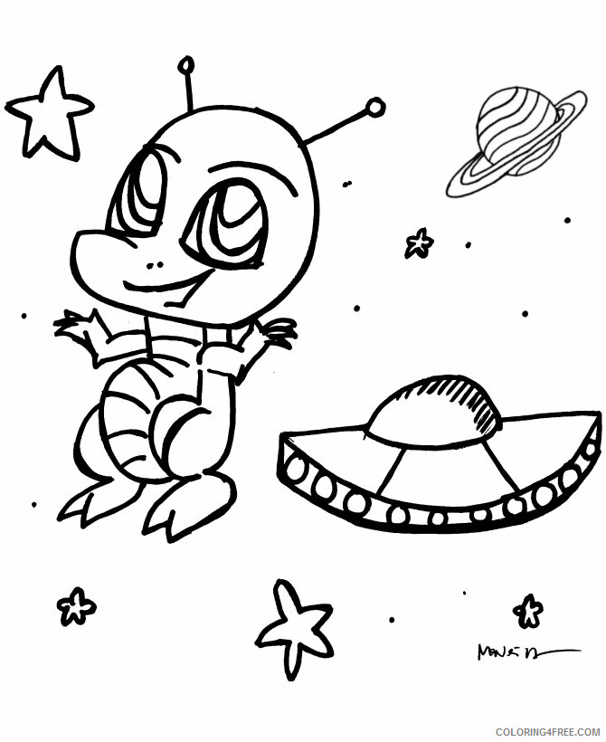 Alien Coloring Page Printable Sheets Anime Anime Space 2021 a 3739 Coloring4free