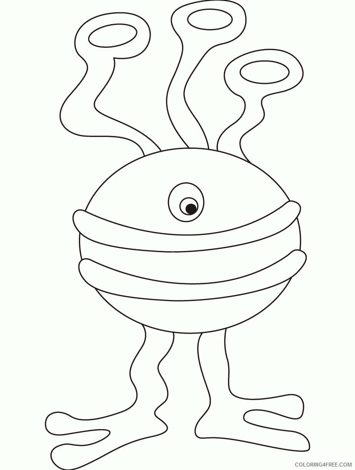 Alien Coloring Pages Printable Sheets Alien with on eye coloring 2021 a 3760 Coloring4free