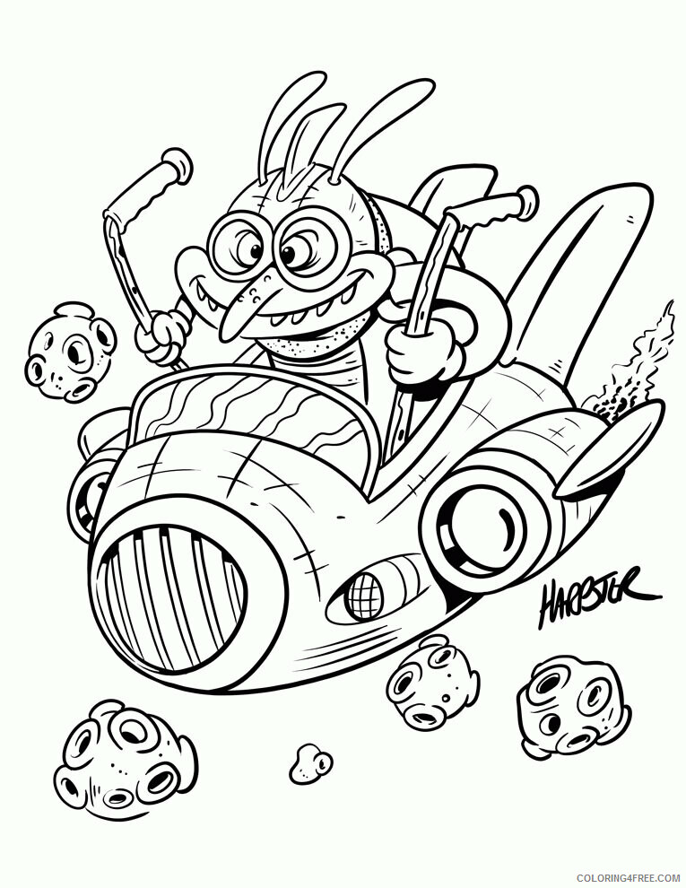 Alien Coloring Pages Printable Sheets space alien and activity 2021 a 3772 Coloring4free