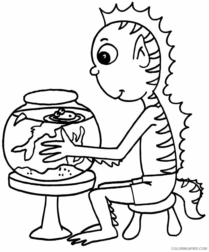 Alien Pictures For Kids Printable Sheets Goldfish Page An Alien 2021 a 3817 Coloring4free