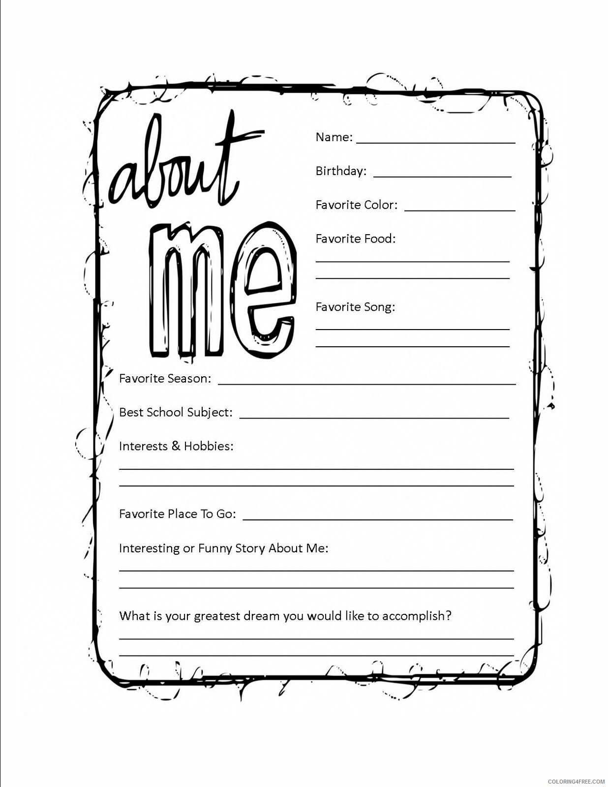 All About Me Coloring Pages Printable Sheets About me worksheet jpg 2021 a 3871 Coloring4free
