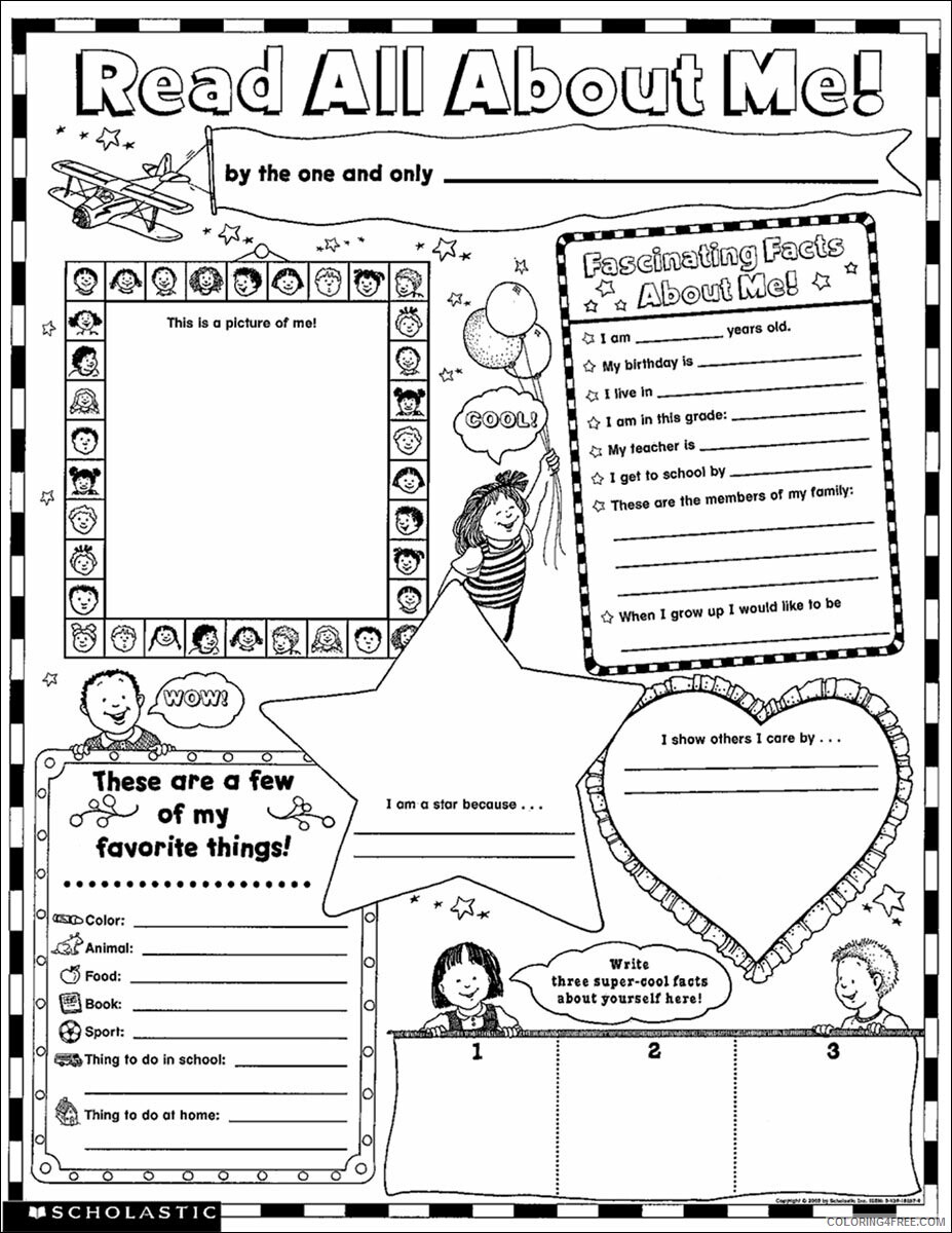 All About Me Coloring Pages Printable Sheets All About Me Page 2021 a 3877 Coloring4free