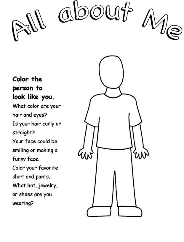 All About Me Coloring Pages Printable Sheets All About Me Page 2021 a 3878 Coloring4free