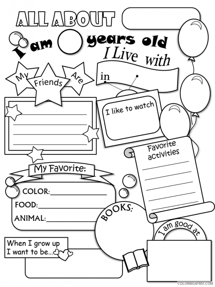 All About Me Coloring Pages Printable Sheets All About Me Pages 2021 a 3881 Coloring4free