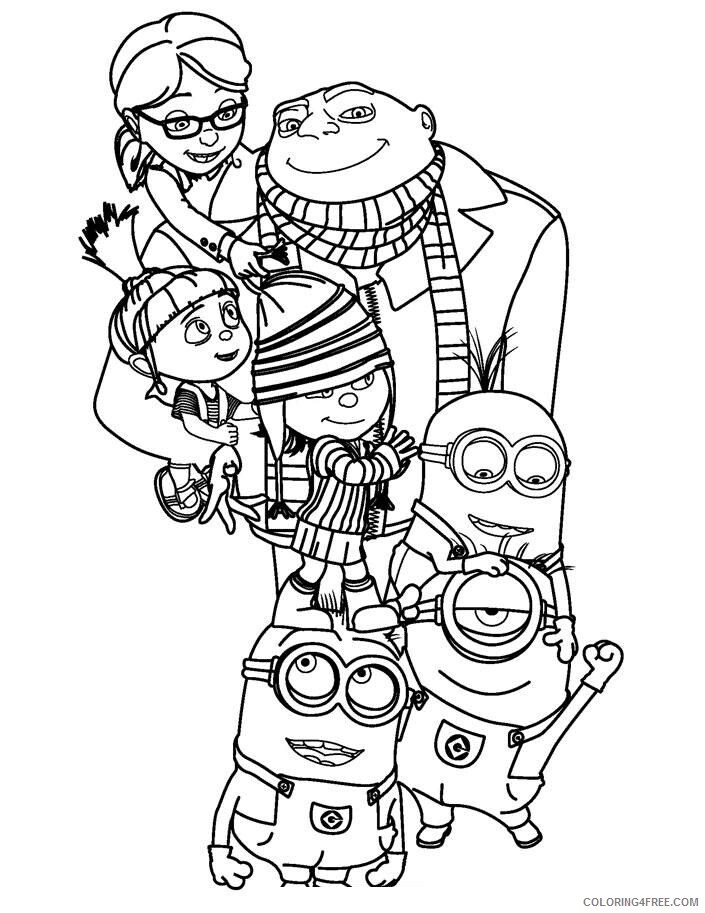 All Coloring Pages for Girls Printable Sheets Despicable Me Gru Daughters and 2021 a 4037 Coloring4free