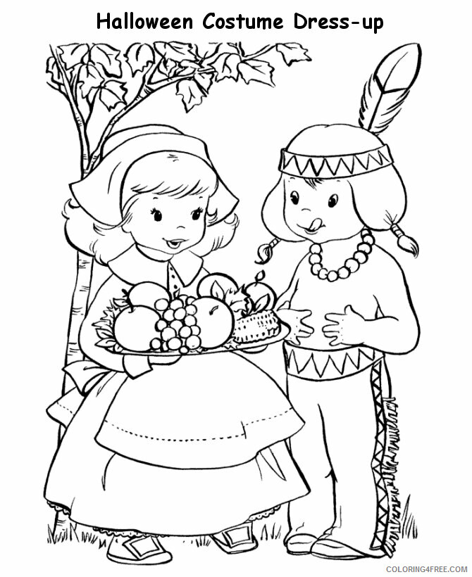 All Coloring Pages for Girls Printable Sheets Halloween Costume Pilgrim 2021 a 4045 Coloring4free