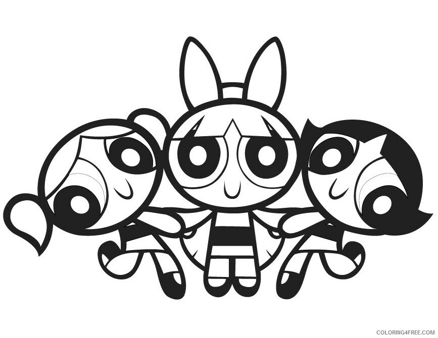 All Coloring Pages for Girls Printable Sheets Powerpuff Girls Cartoon Page 2021 a 4050 Coloring4free