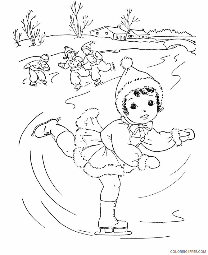 All Coloring Pages for Kids Printable Sheets Winter Kids Outdoor Winter 2021 a 4081 Coloring4free