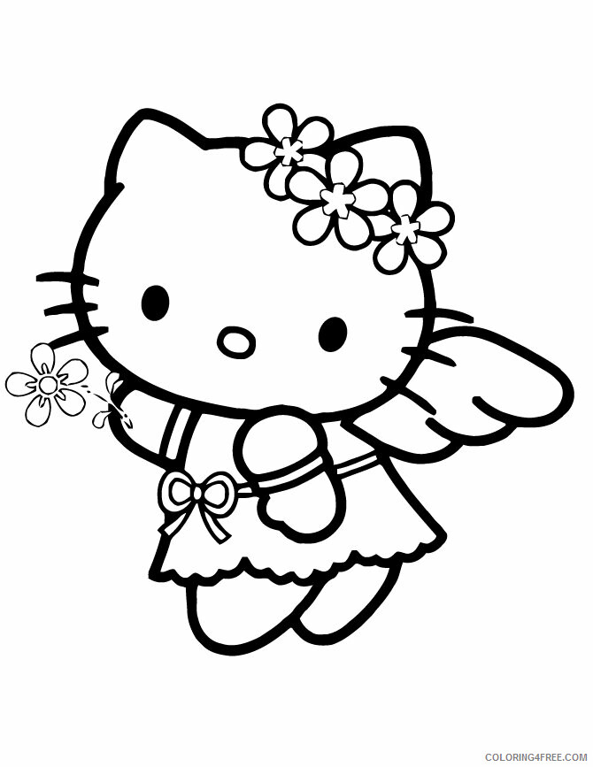 All Hello Kitty Pictures Printable Sheets Angel Hello Kitty Page 2021 a 4117 Coloring4free