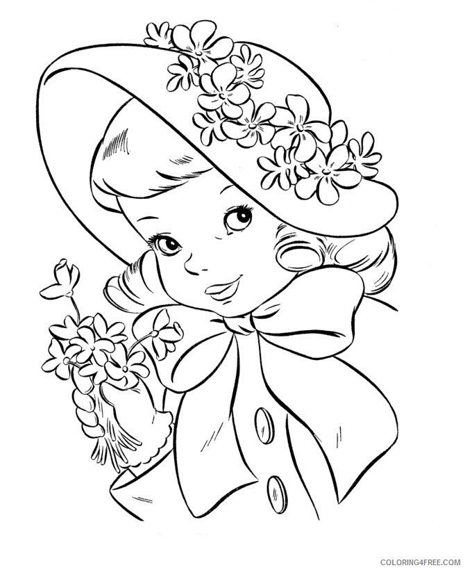 All Kids Coloring Pages Printable Sheets girl and flowers jpg 2021 a 4126 Coloring4free