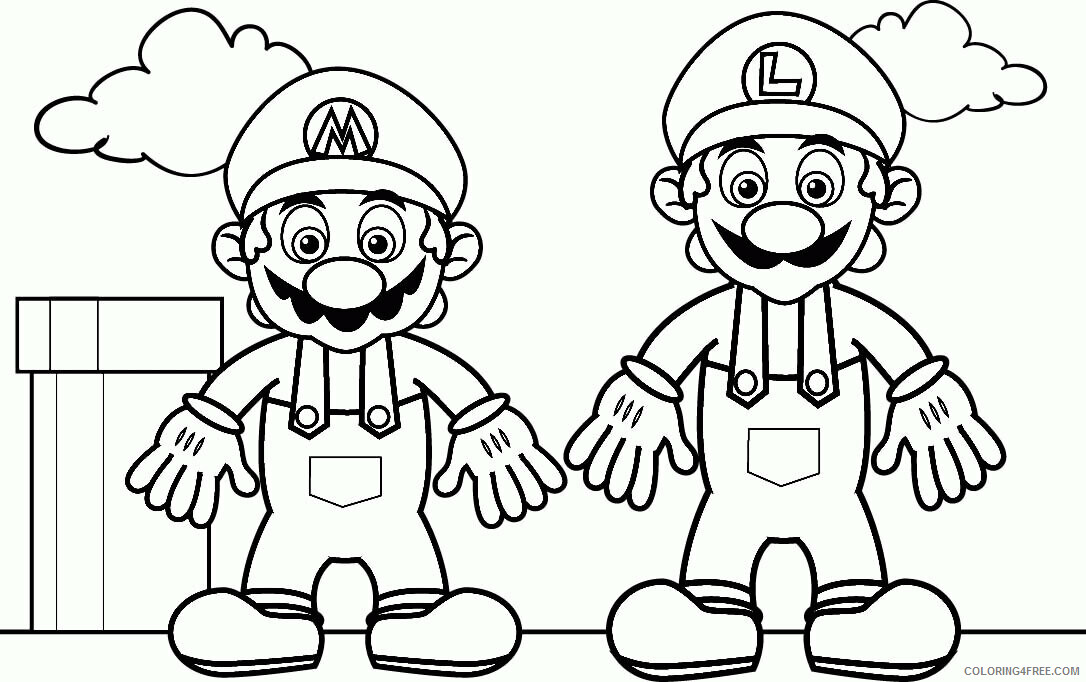 All Mario Character Coloring Pages Printable Sheets Mario Black and 2021 a 4165 Coloring4free
