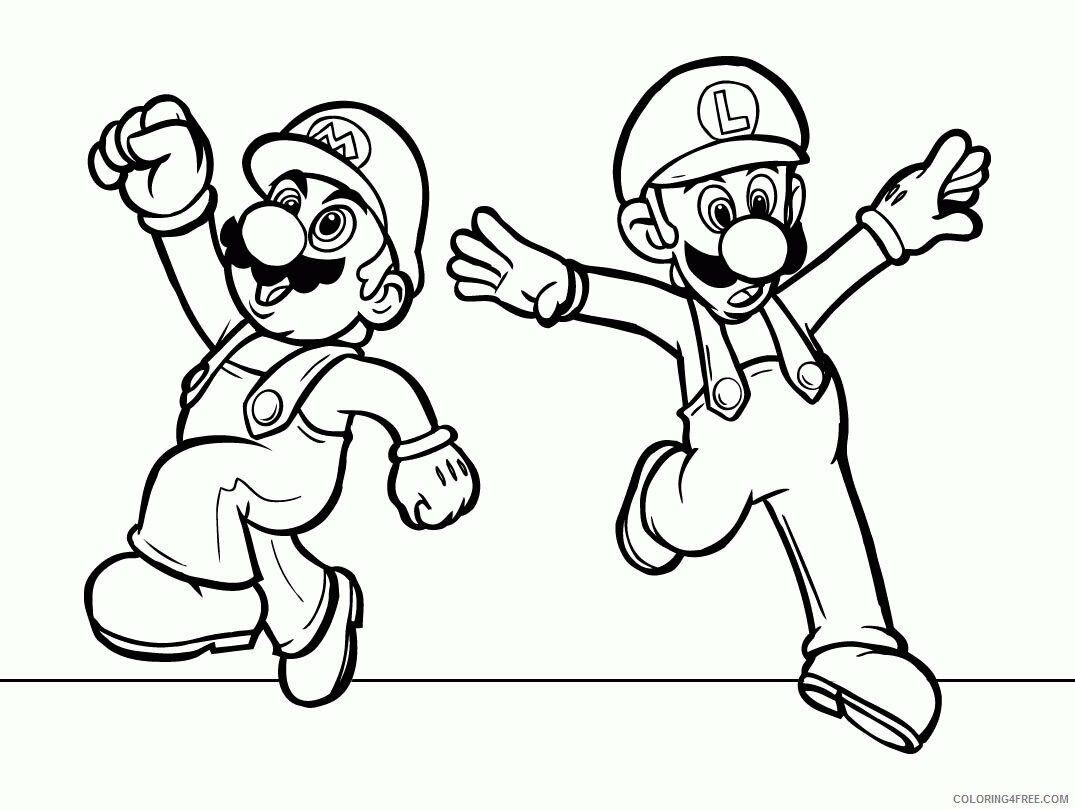 All Mario Character Coloring Pages Printable Sheets Mario Black and 2021 a 4166 Coloring4free