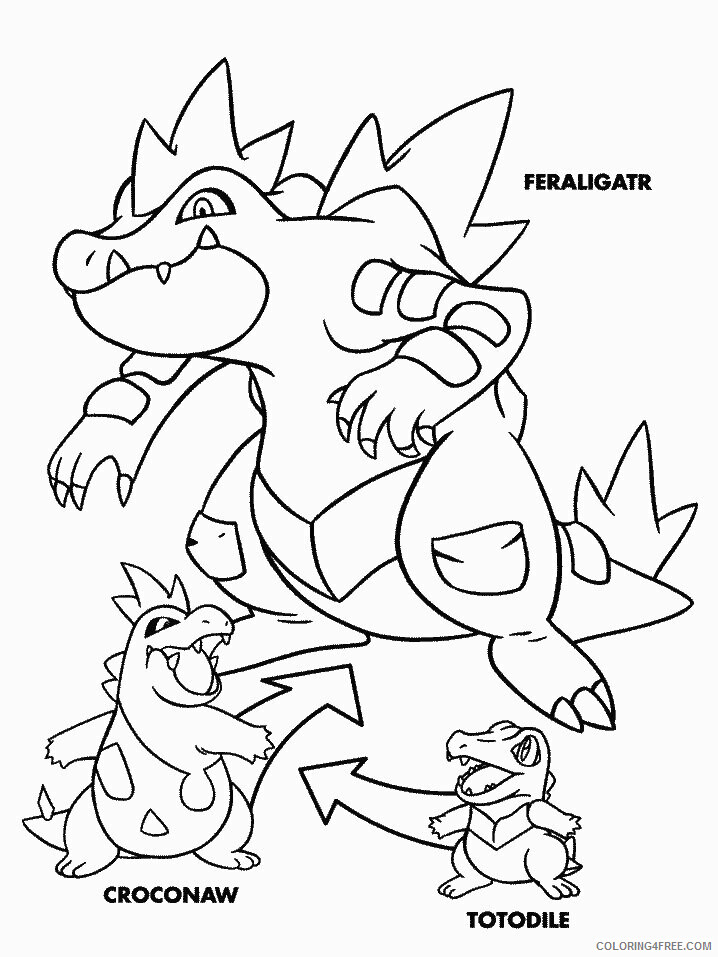 All Pokemon Coloring Pages Water Pokemon Feraligatr Croconaw Totodile 2021 a 4192 Coloring4free