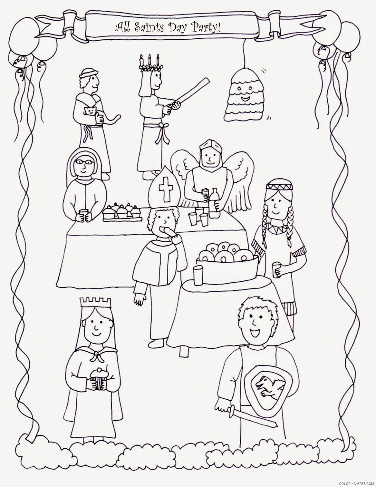All Saints Day Coloring Pages Printable Sheets all saints day pages 2021 a 4222 Coloring4free