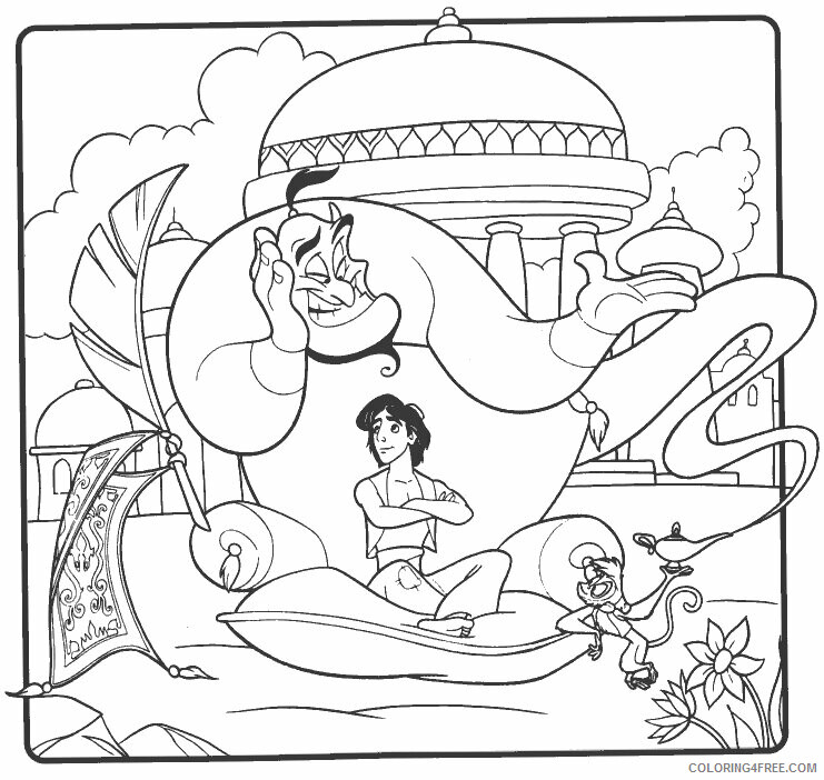 Alladin Coloring Pages Printable Sheets Kids Under 7 Aladdin Coloring 2021 a 4265 Coloring4free