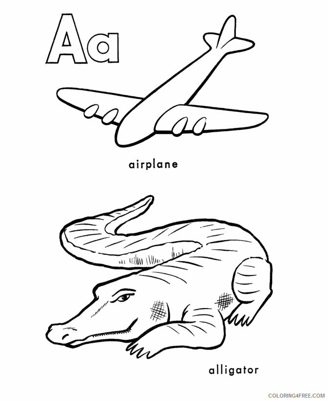 Alligator Color Printable Sheets ABC Alphabet Sheets Classic 2021 a 4270 Coloring4free