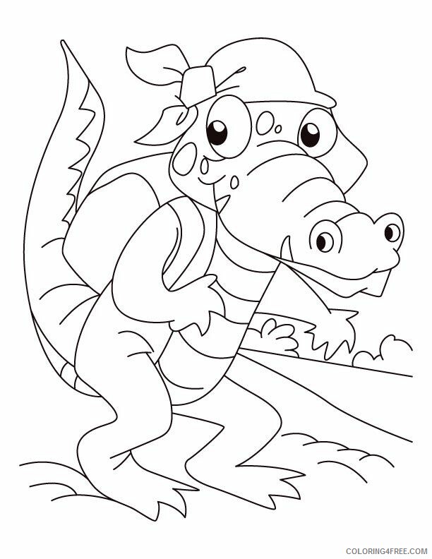 Alligator Color Printable Sheets Alligator on a picnic coloring 2021 a 4277 Coloring4free