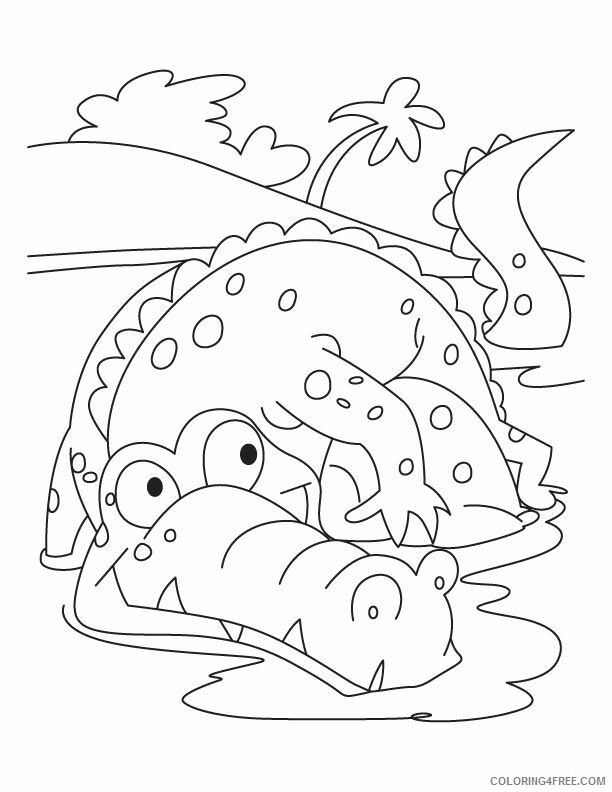 Alligator Coloring Pages Printable Sheets Frightened alligator Download 2021 a 4315 Coloring4free