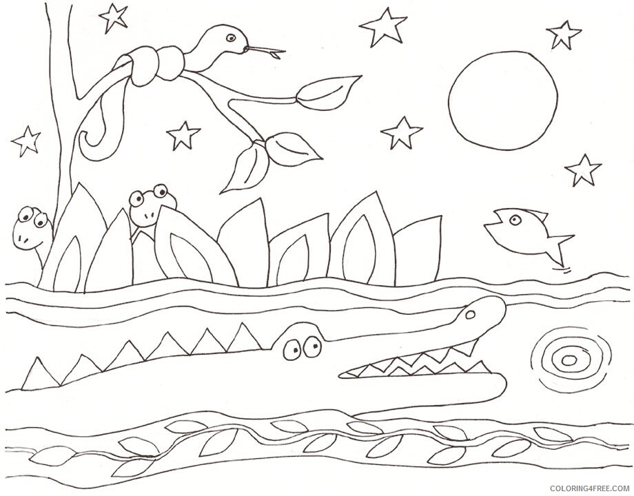 Alligator Pictures to Print Printable Sheets Alligator placemat for kids to 2021 a 4363 Coloring4free
