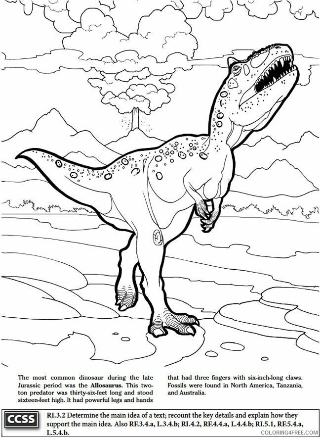 Allosaurus Coloring Pages Printable Sheets Dover Publications sample DINOSAURI 2021 a Coloring4free