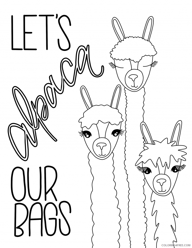 Alpaca Coloring Pages Printable Sheets Free page printable alpacas 2021 a 4385 Coloring4free