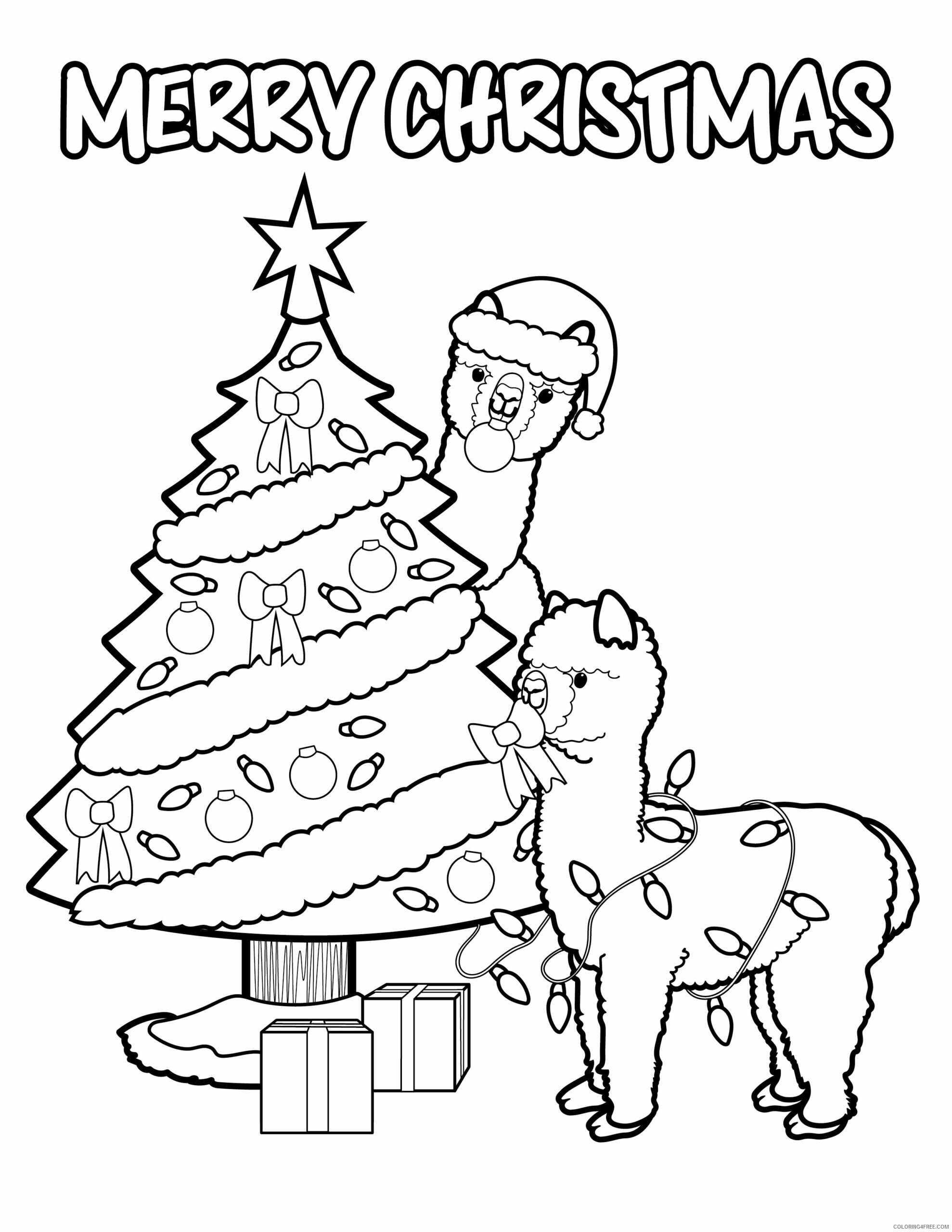 Alpaca Coloring Pages Printable Sheets NEW Downloadable Content Christmas 2021 a Coloring4free