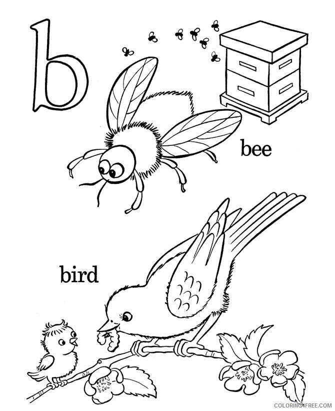 Alphabet Animal Coloring Pages Printable Sheets Alphabet Letter b 2021 a 4418 Coloring4free