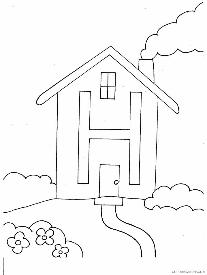 Alphabet Coloring Book Pages Printable Sheets H House Alphabet Pages 2021 a 4531 Coloring4free