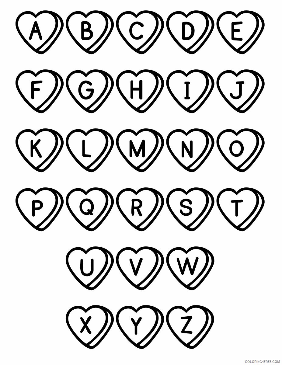 Alphabet Coloring Book Pages Printable Sheets Valentine Alphabet Alphabet 2021 a 4539 Coloring4free