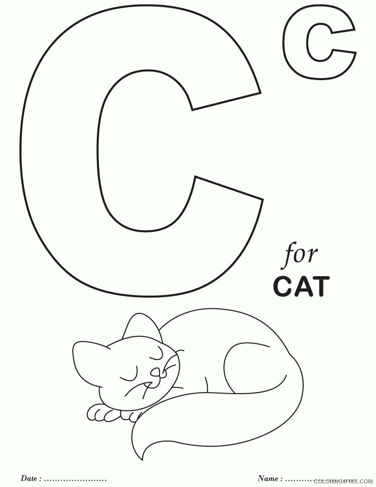 Alphabet Coloring Page Printable Sheets Printables Alphabet C Sheets 2021 a 4548 Coloring4free